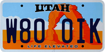 UT license plate W800IK