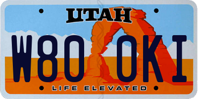 UT license plate W800KI