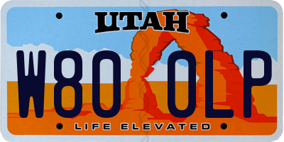 UT license plate W800LP