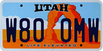 UT license plate W800MW