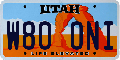 UT license plate W800NI