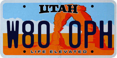 UT license plate W800PH