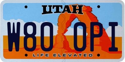 UT license plate W800PI