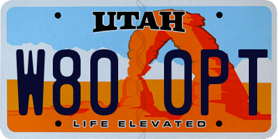 UT license plate W800PT