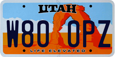 UT license plate W800PZ