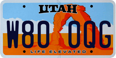 UT license plate W800QG