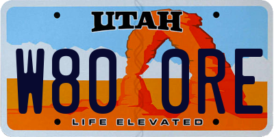 UT license plate W800RE