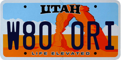 UT license plate W800RI
