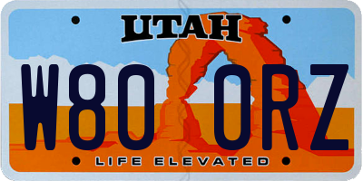UT license plate W800RZ