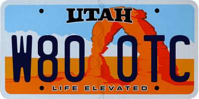 UT license plate W800TC