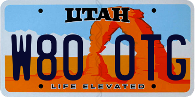 UT license plate W800TG