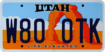 UT license plate W800TK