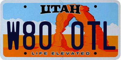 UT license plate W800TL