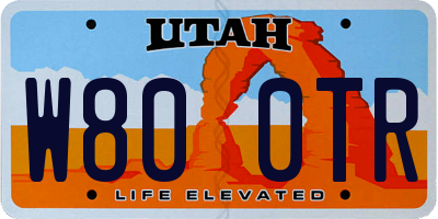 UT license plate W800TR
