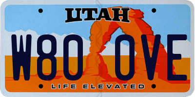 UT license plate W800VE