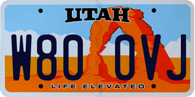 UT license plate W800VJ