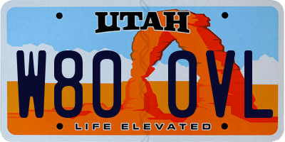 UT license plate W800VL