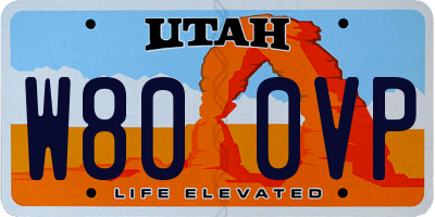 UT license plate W800VP