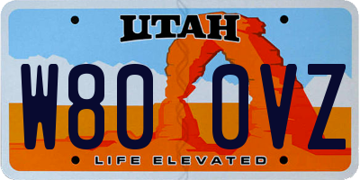 UT license plate W800VZ