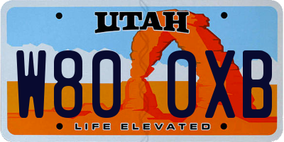 UT license plate W800XB