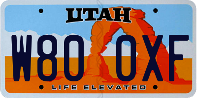 UT license plate W800XF