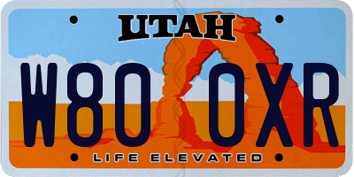 UT license plate W800XR
