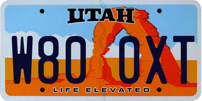 UT license plate W800XT