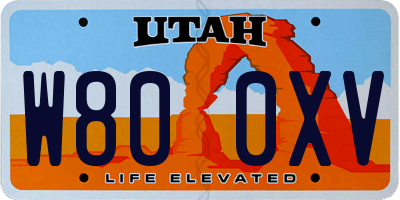 UT license plate W800XV