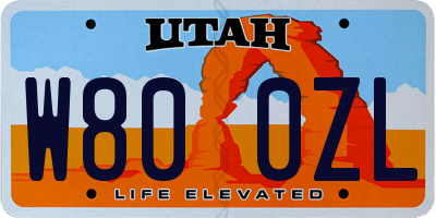 UT license plate W800ZL