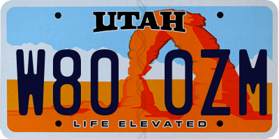 UT license plate W800ZM