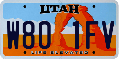 UT license plate W801FV