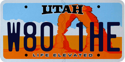 UT license plate W801HE