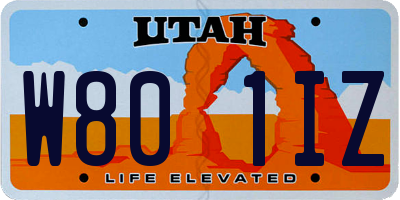 UT license plate W801IZ