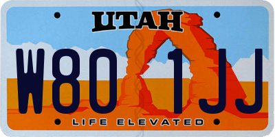 UT license plate W801JJ