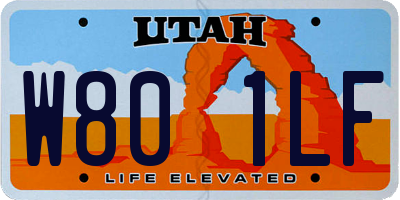 UT license plate W801LF