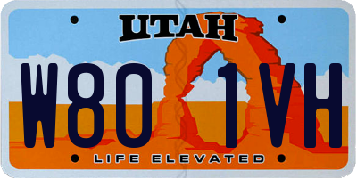 UT license plate W801VH