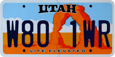 UT license plate W801WR