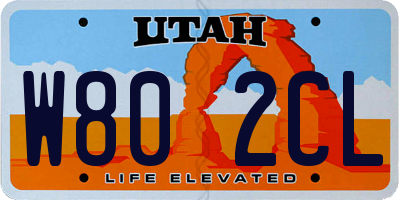 UT license plate W802CL