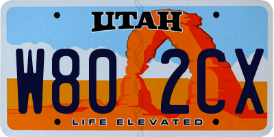 UT license plate W802CX