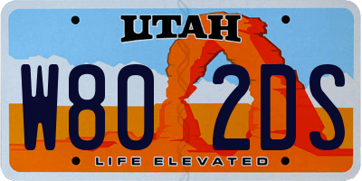 UT license plate W802DS