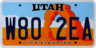 UT license plate W802EA