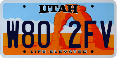 UT license plate W802FV