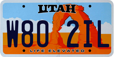 UT license plate W802IL