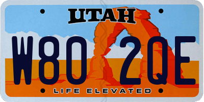 UT license plate W802QE