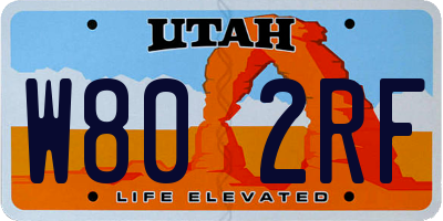 UT license plate W802RF