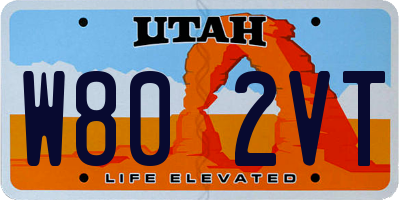 UT license plate W802VT