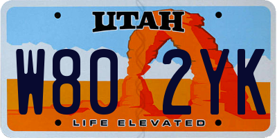 UT license plate W802YK