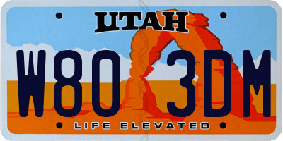 UT license plate W803DM