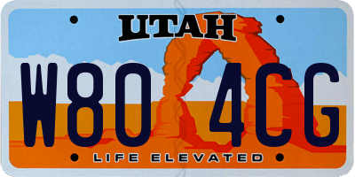 UT license plate W804CG