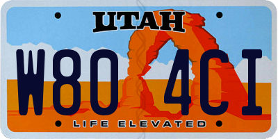 UT license plate W804CI